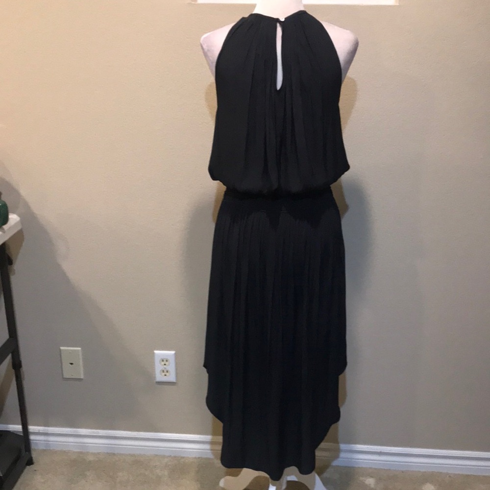 Ramy Brook Audrey Black Smocked Waist Crepe de Chine Midi Dress-Size P/US Small - Picture 2 of 15